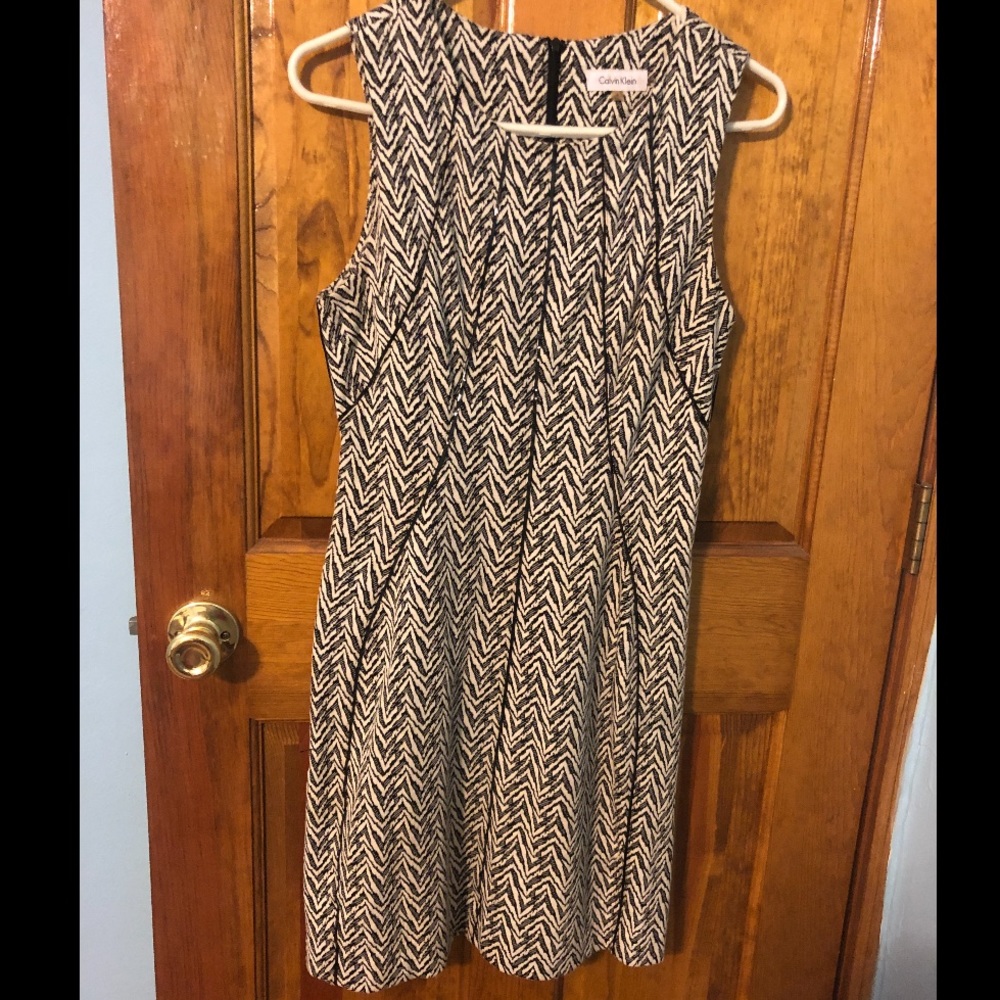 Calvin Klein Zebra Print Dress with Black outlines